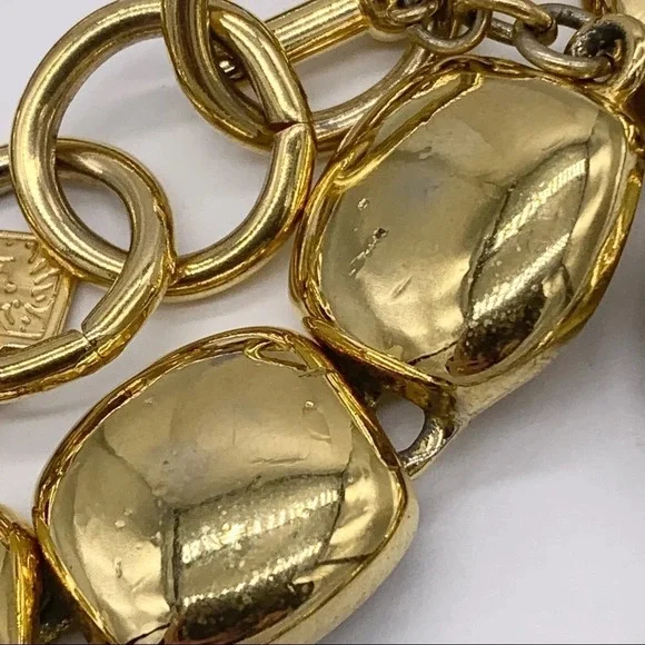 Anne Klein Vintage Gold Square Links Necklace - Picture 5 of 7